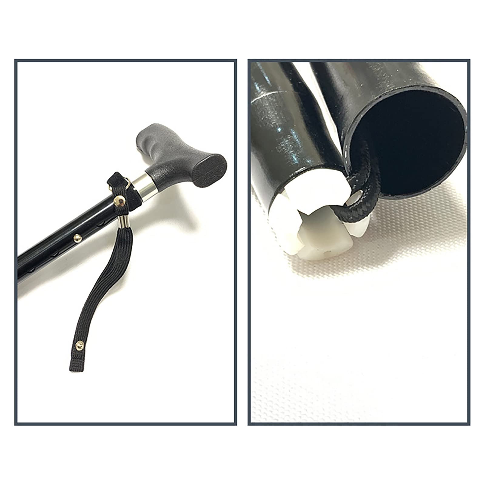 Stampelle pieghevoli a 4 sezioni piccole a quattro gambe in lega di alluminio Stampelle per anziani Canna multifunzionale regolabile Lucky Star