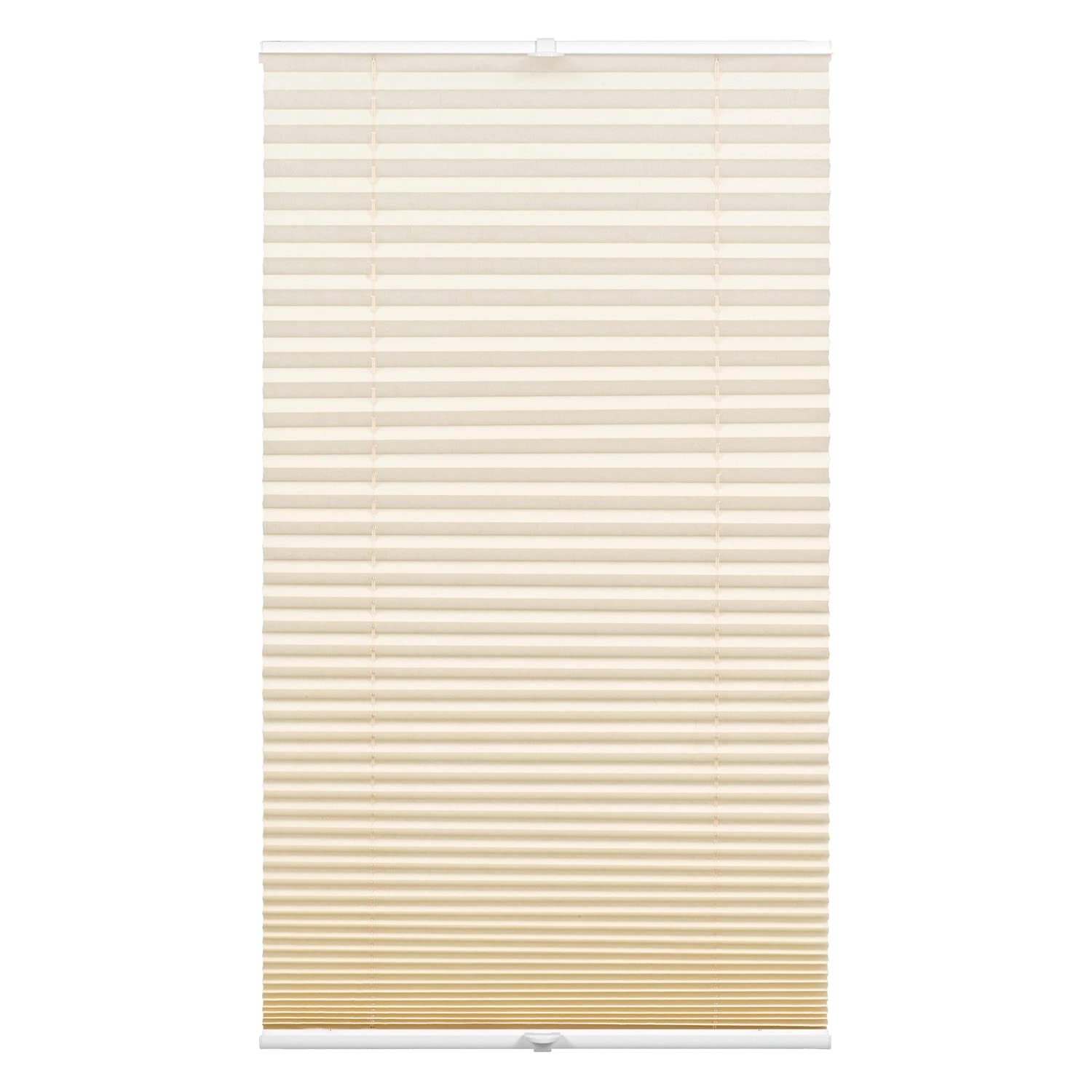 GARDINIA Plissee Concept Tageslicht, Blickdichtes Faltrollo, Alle Montage-Teile inklusive, EASYFIX Plissee verspannt mit Zwei Bedienschienen, Beige, 60 x 130 cm (BxH)