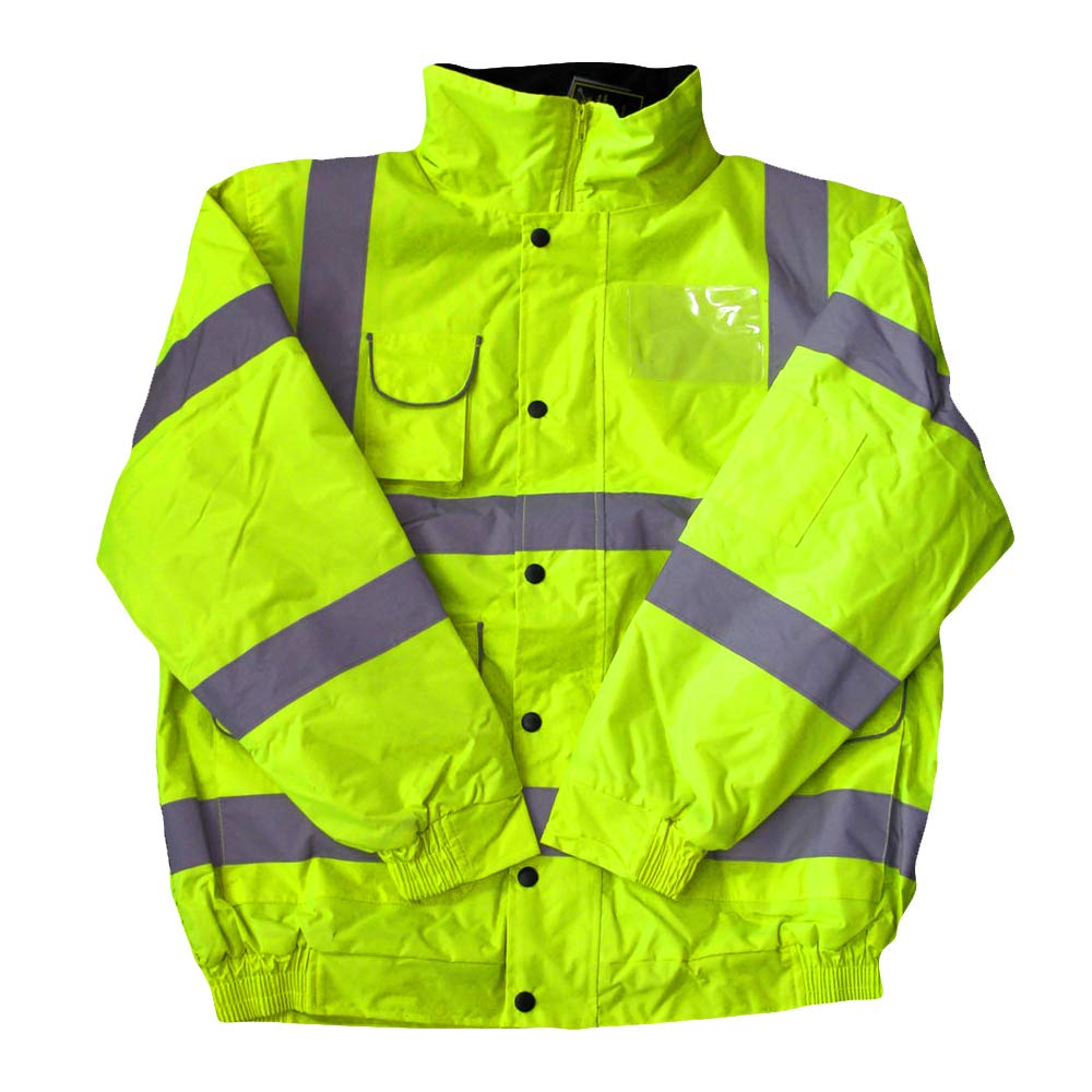 Yellow Hi Vis Bomber Jacket Reflective, Waterproof, Conforms to EN20471 Class 3, High Visibility, By Brook Hi Vis, XXXLarge
