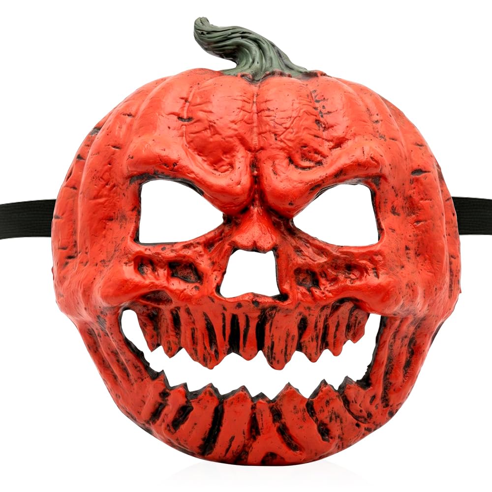HATFRYF Halloween Pumpkin Mask, Scary Pumpkin Full Head Mask, Creepy Latex Head Mask, Scary Spooky Horror Party Face Fancy, for Halloween Decoration Carnival Costume Party — image 1