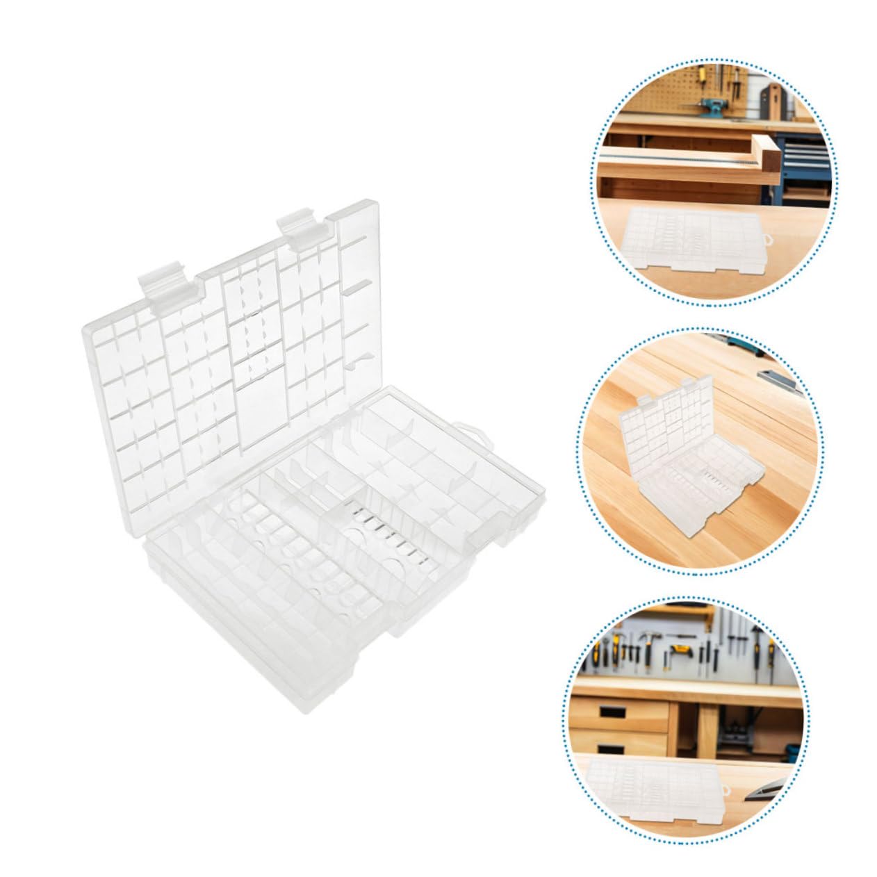 2pezzi Organizzatore Batterie Scatole Plastica Per Conservazione Batterie Portatile Custodia Protettivo Trasparente Organizer in Plastica Per e Viaggi