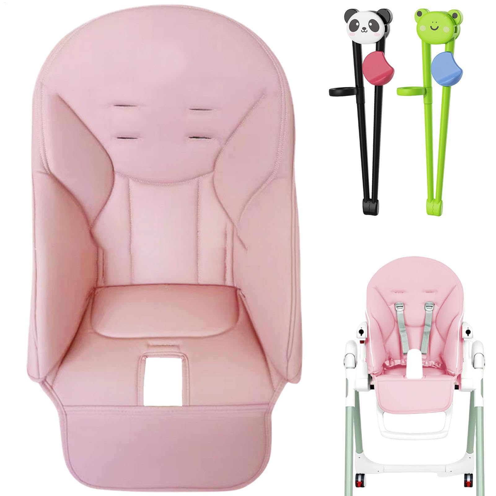 Baby High Chair Cover - PU Leather High Chair Covers with 2 Training Chopsticks - High Chair Cover Replacement | Children's Dining Chair Soft Padding | Padding Seat for Kids Chairs for Baoneo