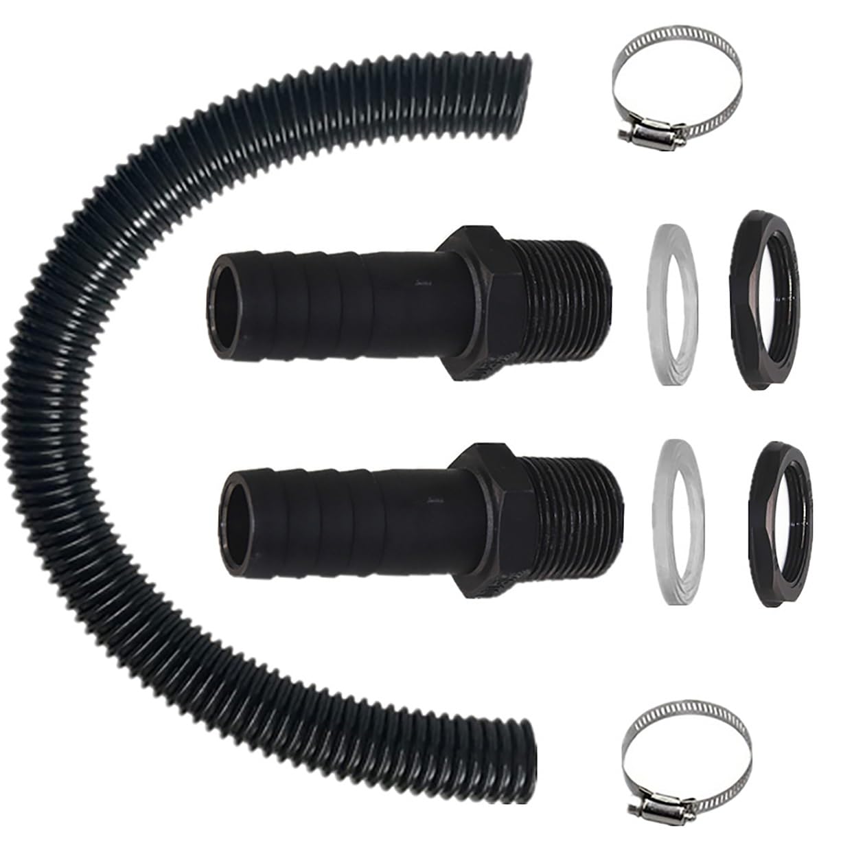 Rain Water Butt Connector Kit With 50cm Pipe and 25mm Fittings, Links Two Barrels for Increased Storage Capacity, Garden Irrigation System Accessory