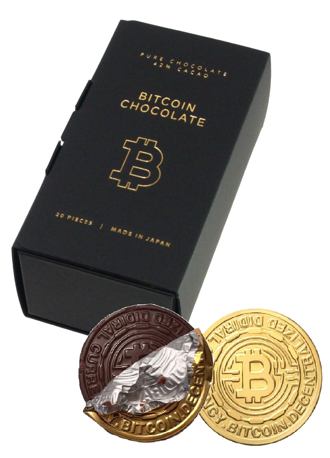 ビットコイン チョコレート 20枚入り コインチョコ 金貨チョコ 純チョコレート ギフト 日本製