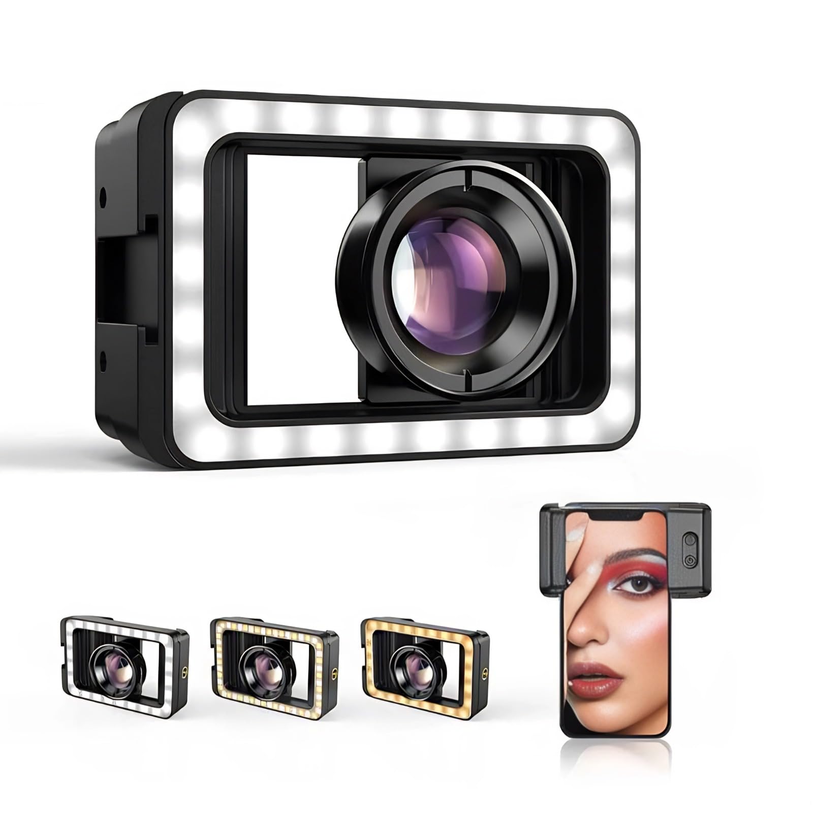 100mm Phone Macro Lens, 10X HD Macro Photography Lens with LED Light CPL Handheld Pocket Macro Lens Kit for Smartphone, Cell Phone Macro Lens Attachment Universal for IOS for Android Phone