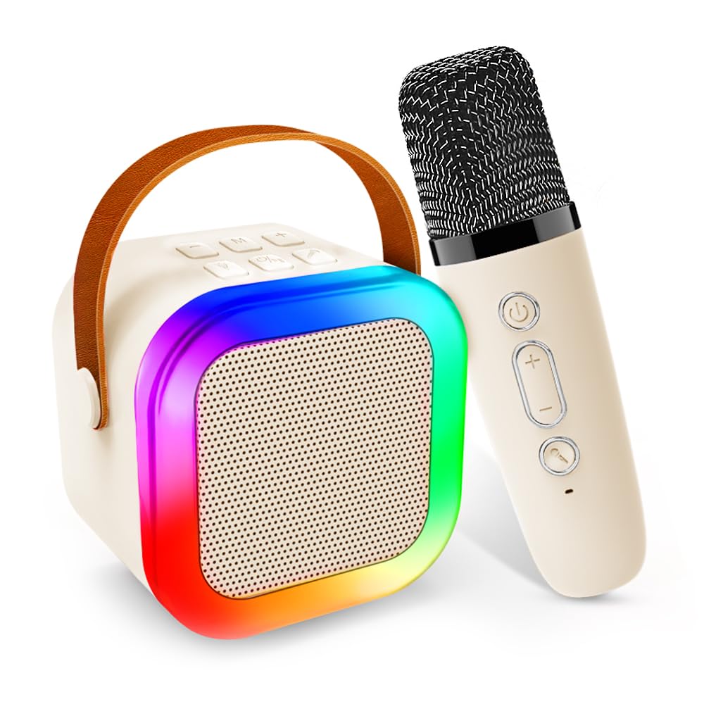 Uluck Mini Karaoke Machine for Kids,Portable Bluetooth Speaker with 1 Wireless Karaoke Microphone,Music Toys Christmas Birthday Gifts for Kids & Adults (Beige-1) (B0CP7SFJW7) Amazon Price History, Amazon Price Tracker