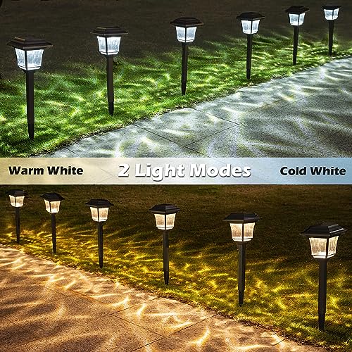 LeiDrail Solar Pathway Lights 8 Pack Solar Garden Lights with 2 Modes Waterproof Outdoor Path Light Warm White/Cool White LED Landscape Lighting for Yard Lawn Sidewalk Driveway Garden - Image 3