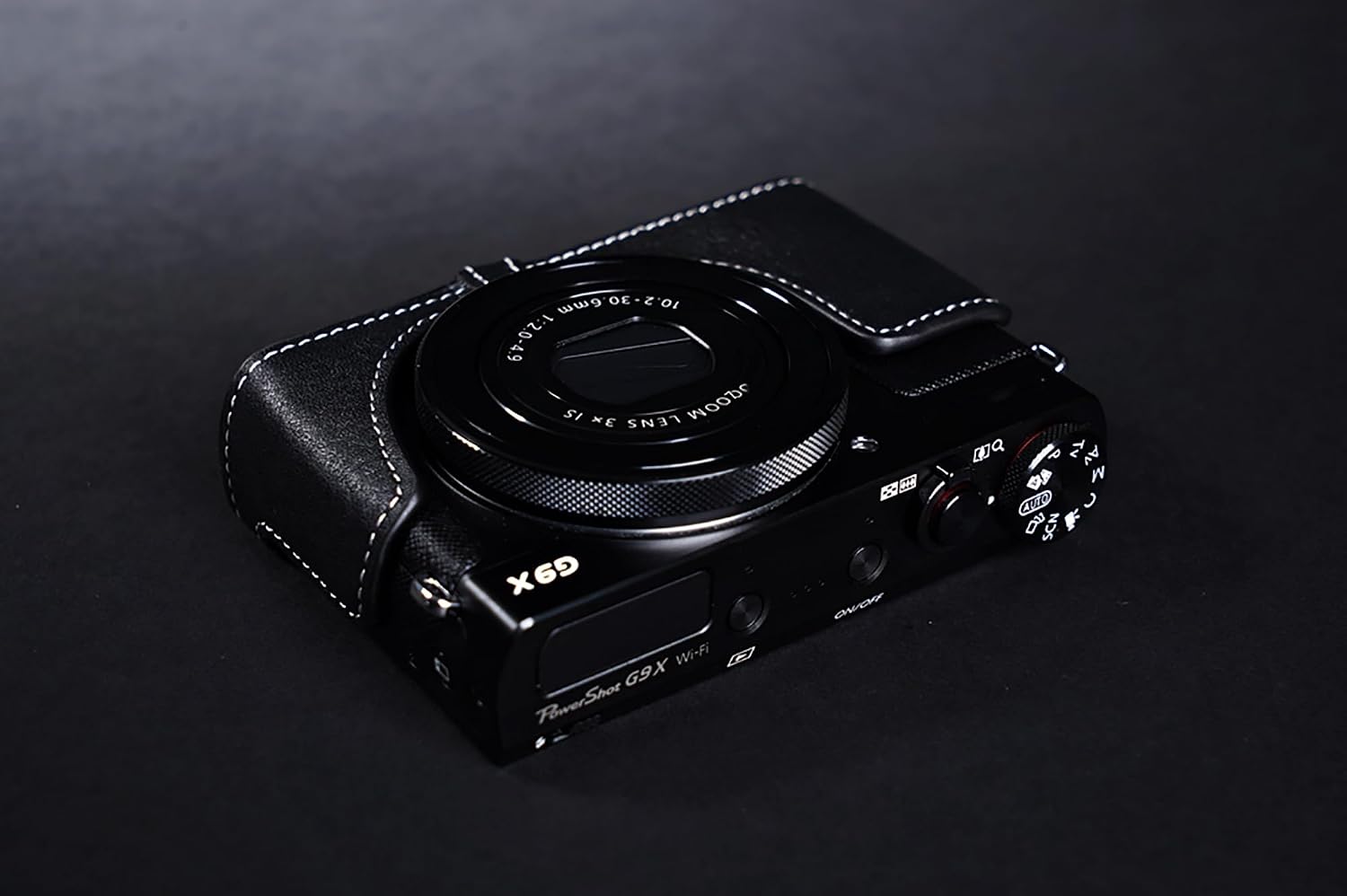 Handmade Genuine Real Leather Half Camera Case Bag Cover for Canon G9X Black Color image 4