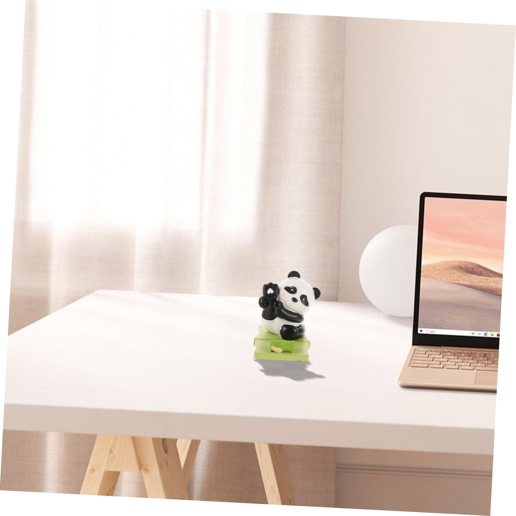 Mikikit 3pezzi Supporto Per Cellulare Panda Resina Decorativa Porta Telefono Da Scrivania Compatto e Carino Per Adulti Accessorio Da Tavolo Funzionale e Estetico