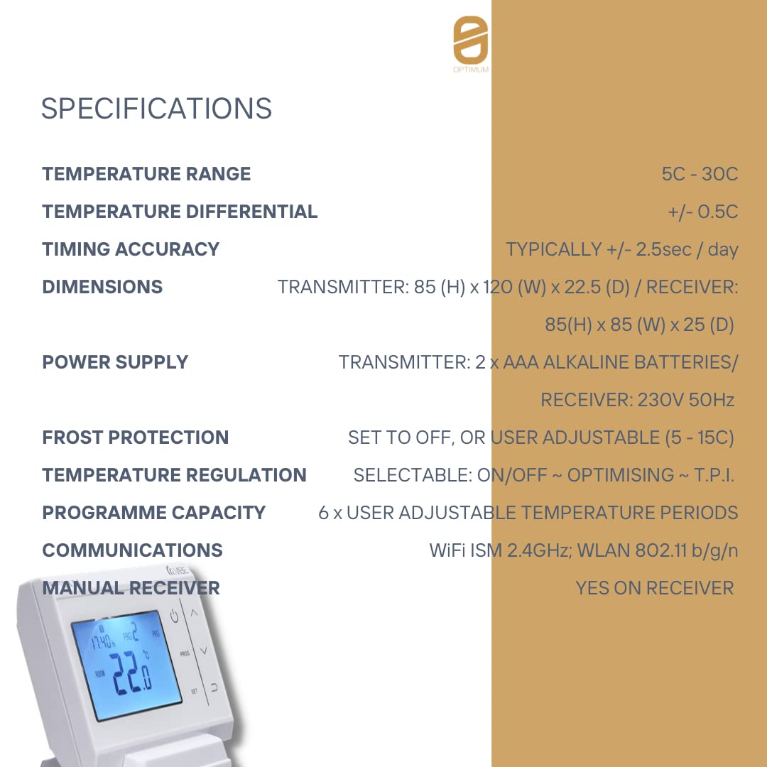 Optimum OP-WFSTAT Vibe WiFi Digital RF Programmable Room Thermostat Wireless  Boiler Plus + : Amazon.de: DIY u0026 Tools
