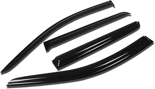 DNA MOTORING WVS-167 - Deflector de ventana de ventilación, protector contra la lluvia/sol, paquete de 4, compatible con Dodge Journey 2009-2018,
