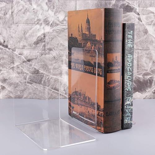 Miniatura 7 de tegongse 2 sujetalibros acrílicos, antideslizantes, tapón de libro para libros/películas/CDs/videojuegos