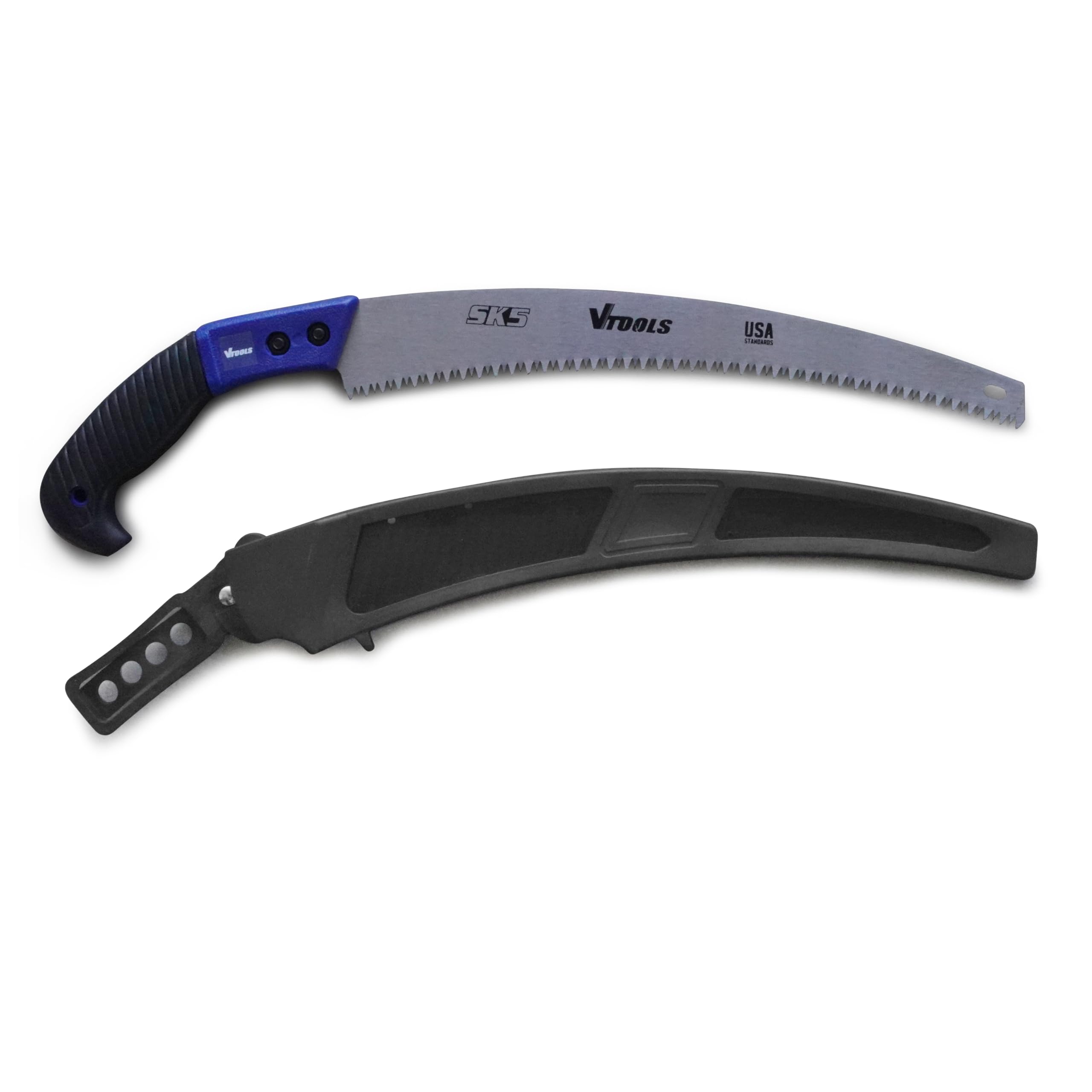 VTOOLS 13 Inch Pruning Saw with SK5 Blade, Plastic Cover, Rubber Grip Handle for Wood Work, Blue, VT4208