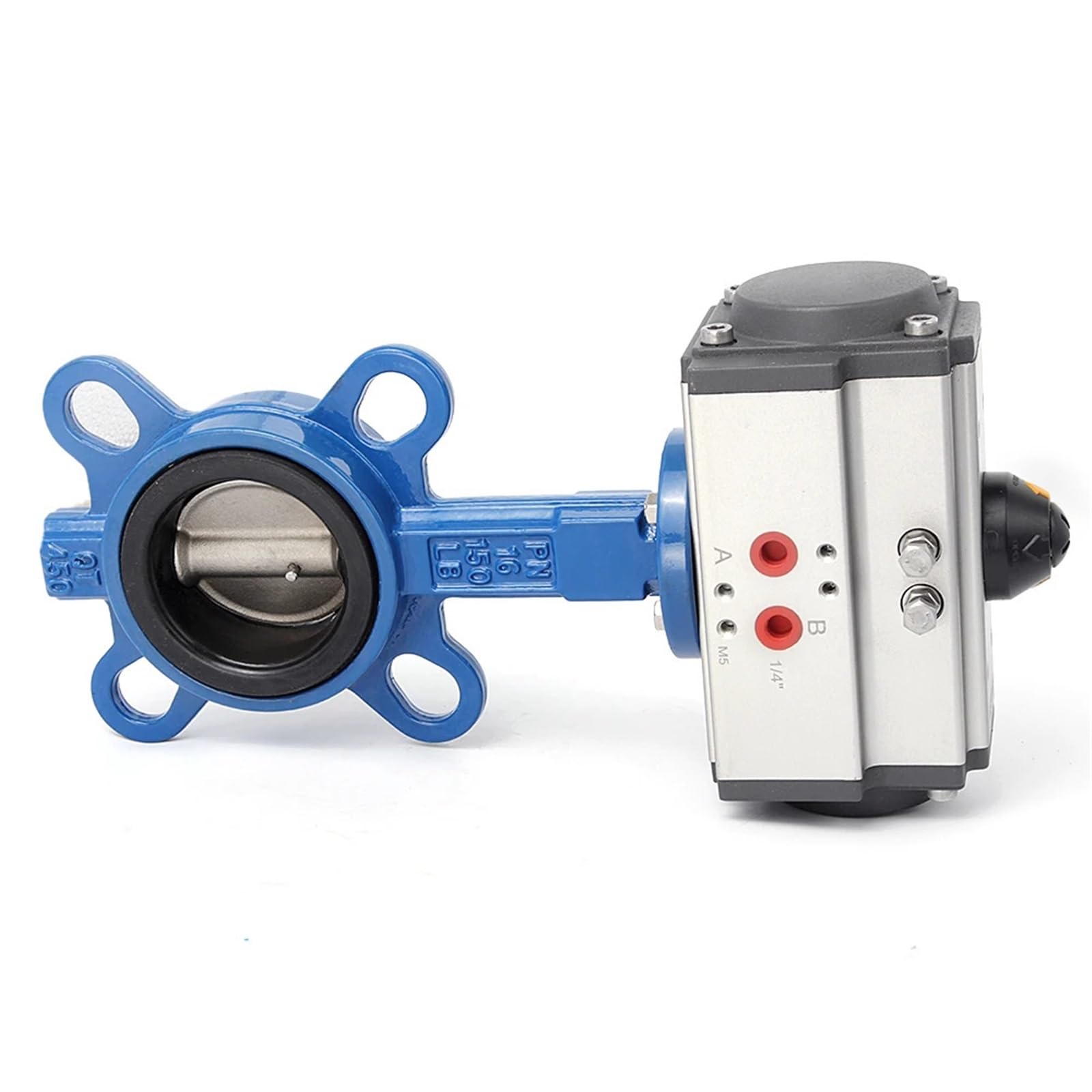 Válvula de Mariposa neumática con Abrazadera D971X-16, válvula Agua Sello Blando y Brida, actuador eléctrico DN100 125 | Butterfly valve(2P)