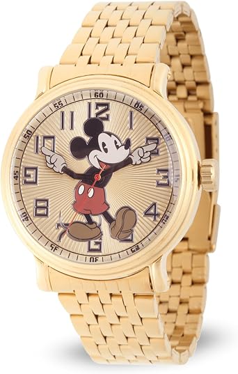Disney Mickey Mouse Mens W002413 Mickey Mouse Analog Display Analog Quartz Gold Watch