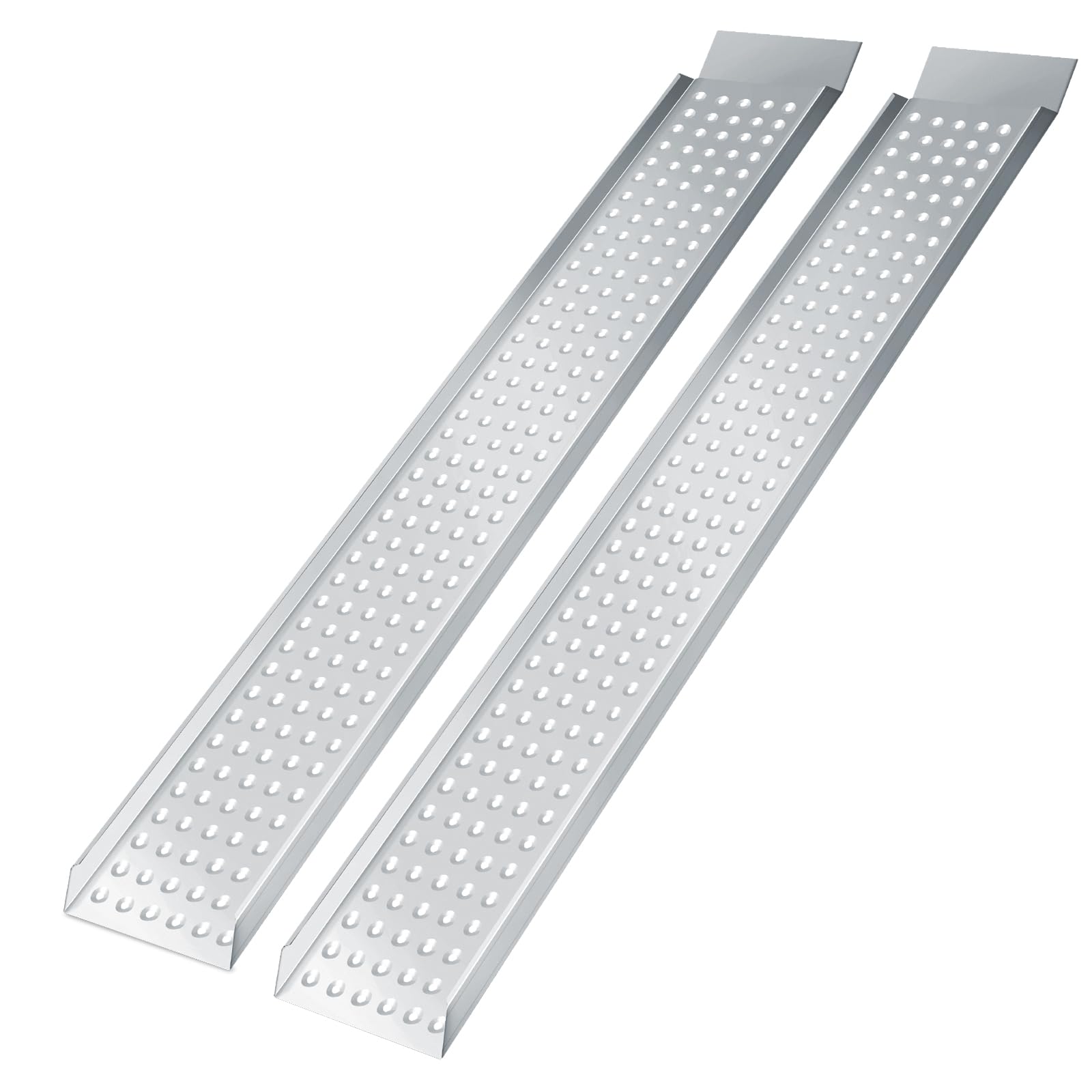 4X Auffahrrampe 400kg, Verladerampe verzinkter Stahl, rutschfest Verladeschiene, max. 200kg* pro Stück Motorradrampe, Anhängerrampe, Auto Laderampe für Motorrad, Anhänger, 160 x 23.5X 4cm