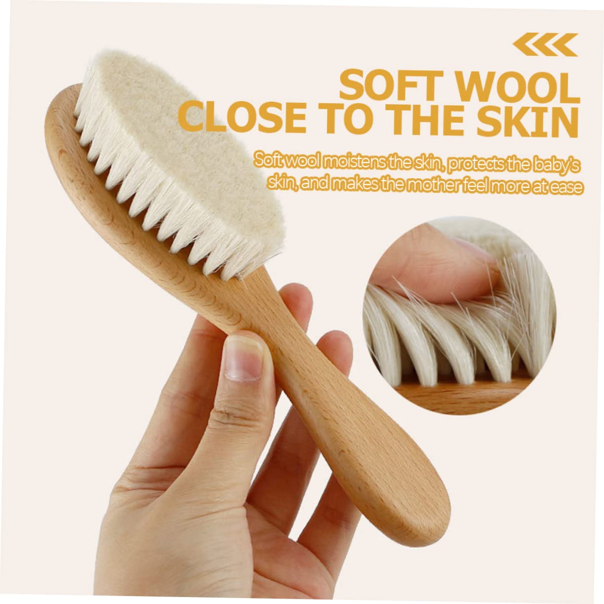 TOYANDONA 5juegos Cepillo y Peine Para Cepillo De Pelo De Lana y Peine De Madera Natural Cuidado Del Cabello Para Recién Nacidos Para Viajes y Uso Diario