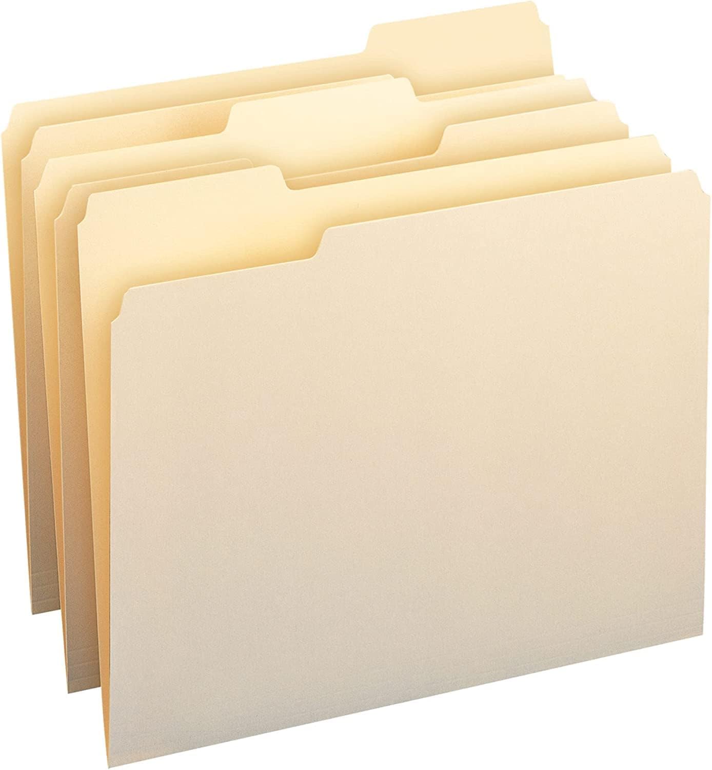 Manilla File Folder, 1/3-Cut Tab, Assorted Positions, Letter Size, Office, School or Home, 25 per Pack
