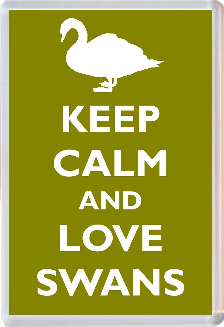 Baked Bean Store Multicolor Keep Calm And Love Swans - Novelty Jumbo Fridge Magnet
