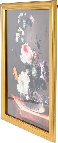Miniatura 4 de Creative Co-Op Vintage Reproducción Floral Bodegón Impresión con Marco de Madera Sólida