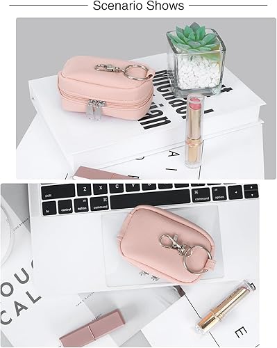 Miniatura 7 de Chapstick Bolsa de soporte para bálsamo labial, bolsa de almacenamiento portátil para lápiz labial, estuche de brillo de labios con gancho,