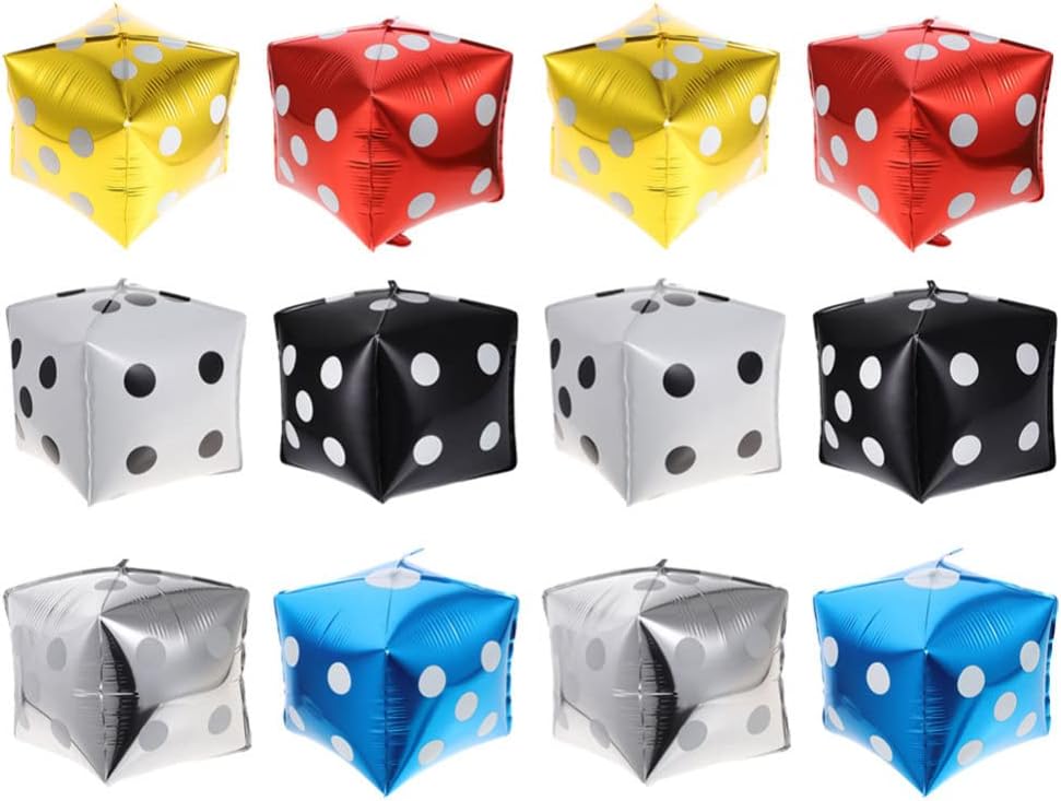 SAFIGLE 12Pcs Jumbo Inflatable Dice Giant Dice Big Dice Large Dice Game Night Party