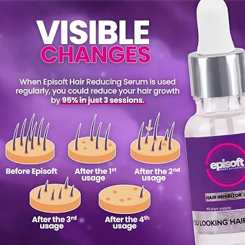 Episoft Hair Inhibitor by Bubbly, Hair Remover for Women and Men, Nourishing and Alcohol-Free Formula for Smooth Skin and Beautiful Appearance, For All Skin Types