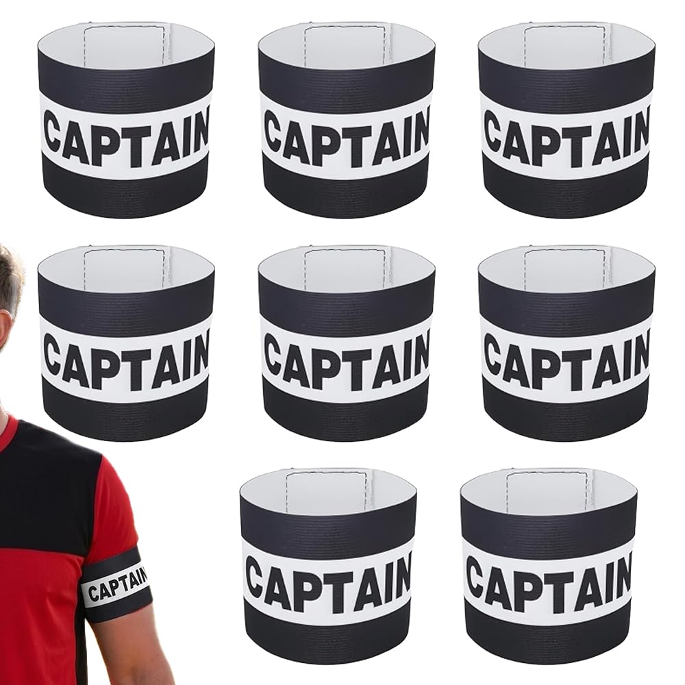 Captain Armband Football Team Leader Bands Elasticated Breathable Strap with Adjustable Hook and Loop Fastener for Adults Club Matches Pitch Training Corporate Sports Events Athletic Accessories (8)