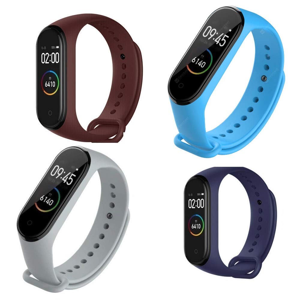 AINSLEY Band Silicone Strap Compatible for Mi Band 3 / Mi Band 4(Combo, Pack of 4) (mi-Wine-Sky-Grey-Navy) (B091Q1Z3R8) Amazon Price History, Amazon Price Tracker