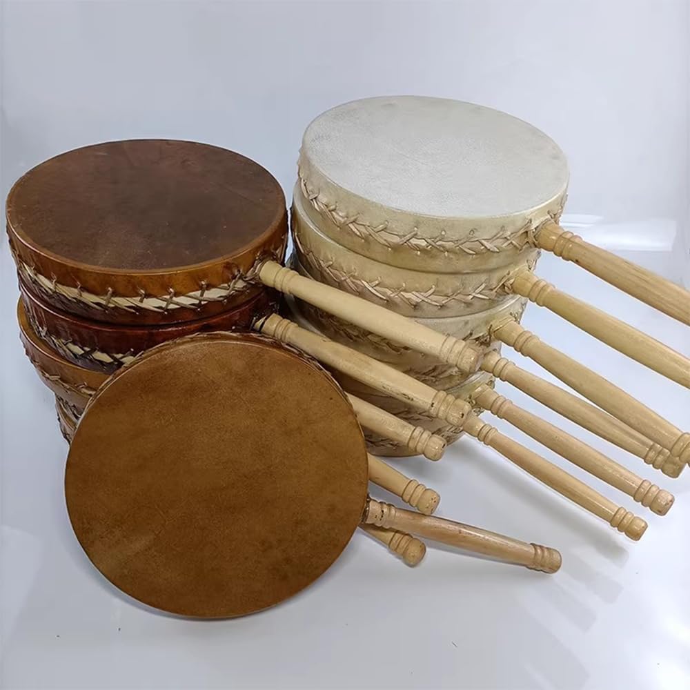 Tambor De Cuero, Mango Largo, Incluye Bolsa De Almacenamiento Y Baquetas, Adecuado Para Principiantes/Celebraciones De Festivales,B,25CM