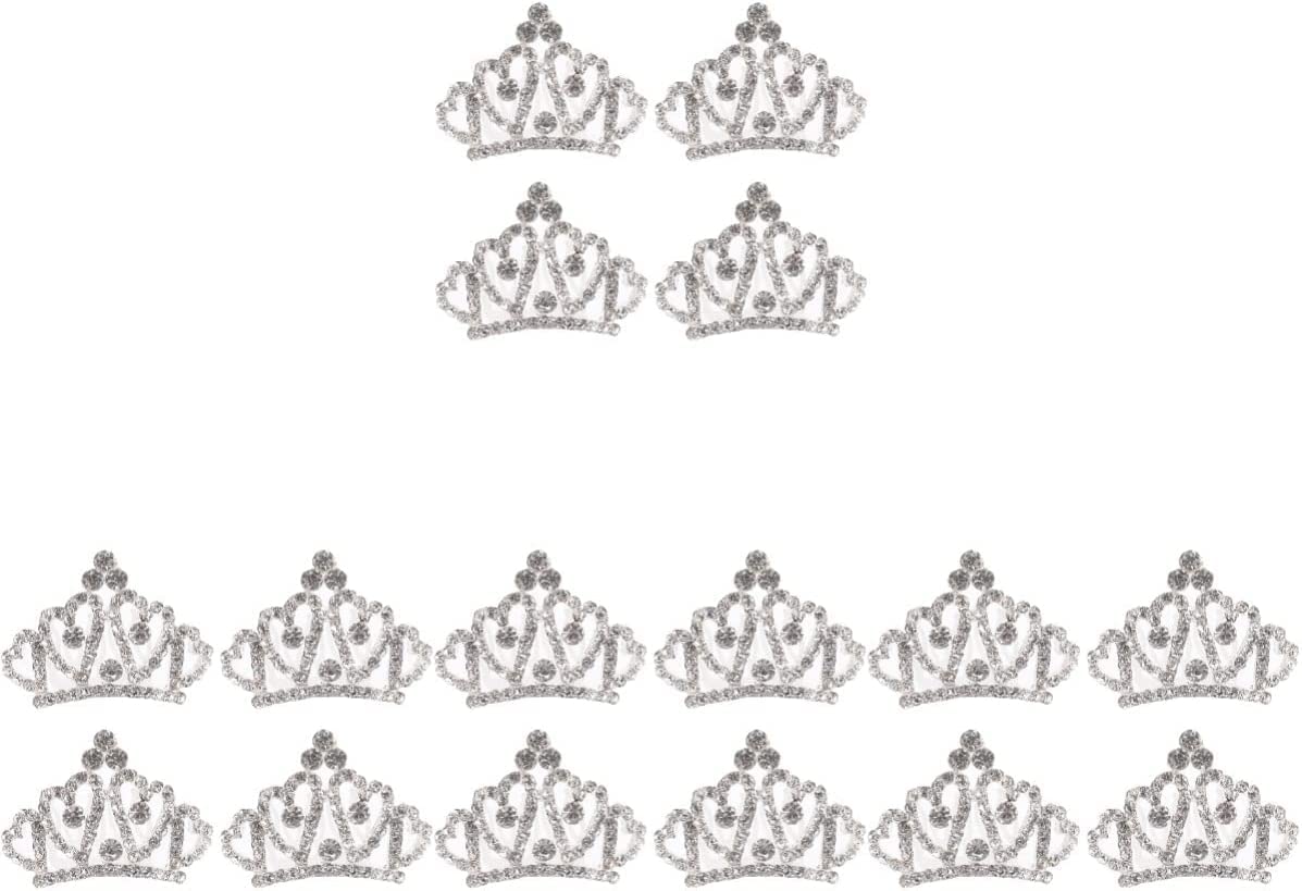 Grzebień do spinek do włosów, spinki do włosów, grzebienie do włosów, akcesoria do włosów nakrycie głowy, 12 szt. mini mini tiara mały grzebień do włosów mały grzebień do włosów tiara (kolor: srebrny