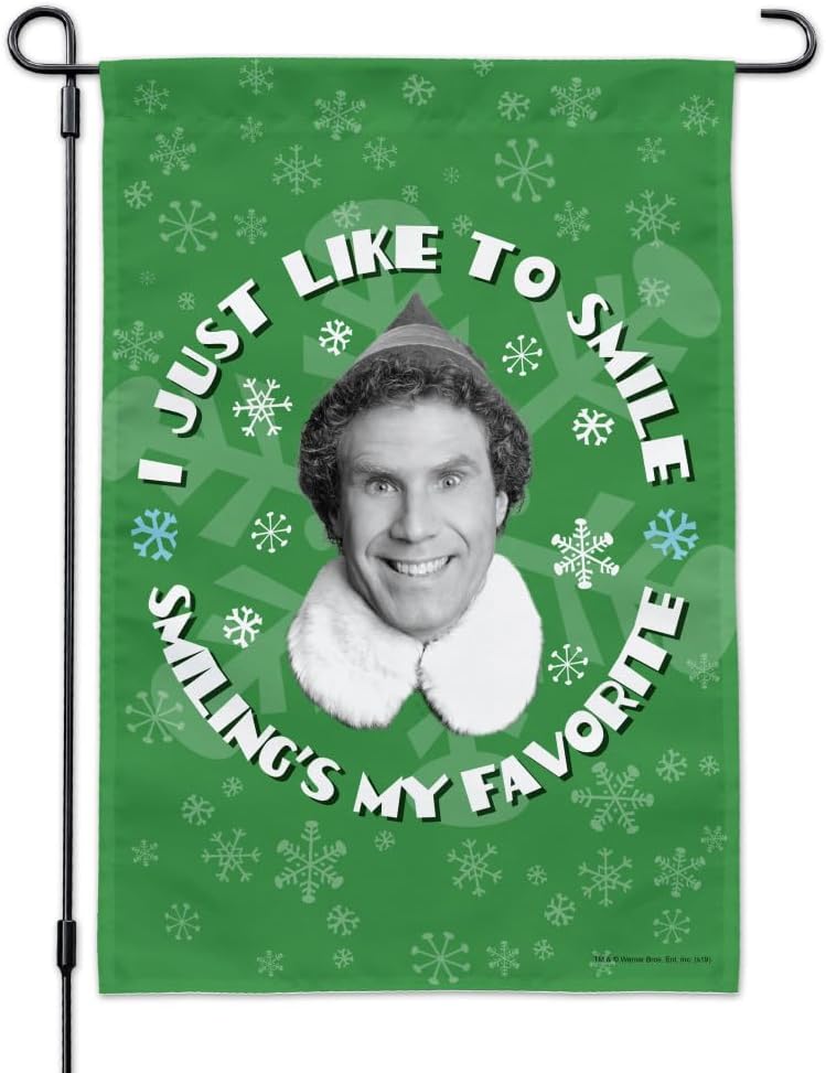 Elf Movie I Just Like to Smile Garden Yard Flag