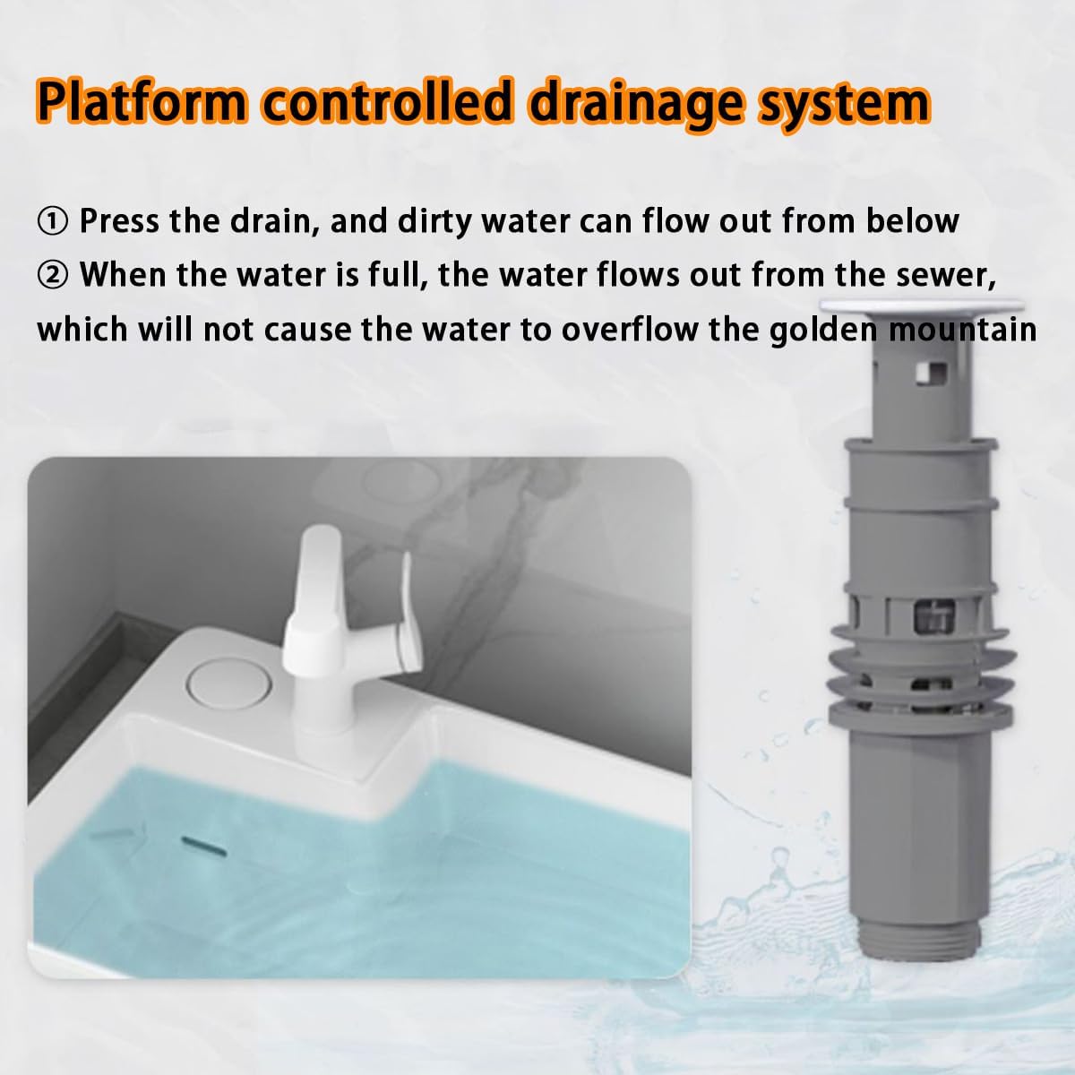 DUSTMAN Hidden Console Drainage Vessel Sink, Household Washbasin Sink Vessel Rectangle, Rectangle Above Counter White Porcelain Ceramic Bathroom Vessel Sinks,R