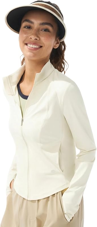 BENEUNDER Womens UPF 50+ Sun Protection Cooling Athletic Jacket Full Zip Long Sleeve Slim Fit Outdoor Running Pocket
