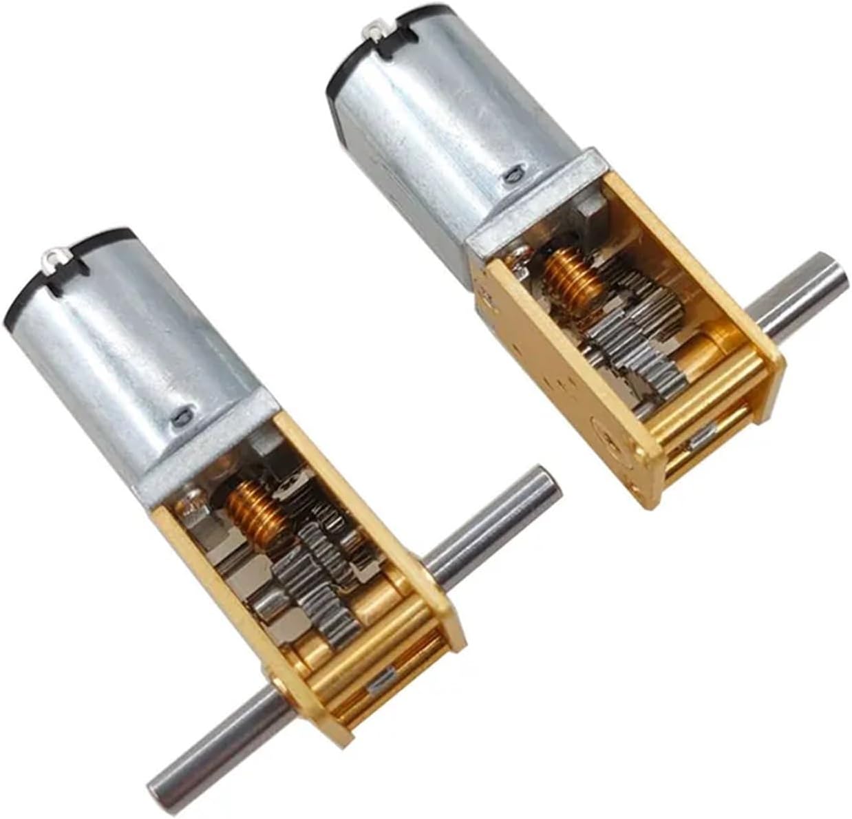 1 Pcs Self-locking Worm Gear 1218-N20 Micro DC Reduction Motor 12V Low Speed ​​Single Shaft Dual(6v26rpm,Dual Axis)