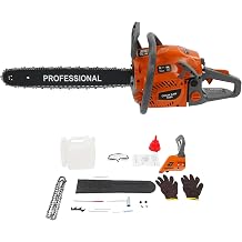 58CC Gas Chainsaw 20Inch 2-Stroke Petrol Handed Petrol Gasoline Chain Saw with Automatic Lubrication System Chainsaw Tool for Forest, Wood, Garden and Farm Cutting Use