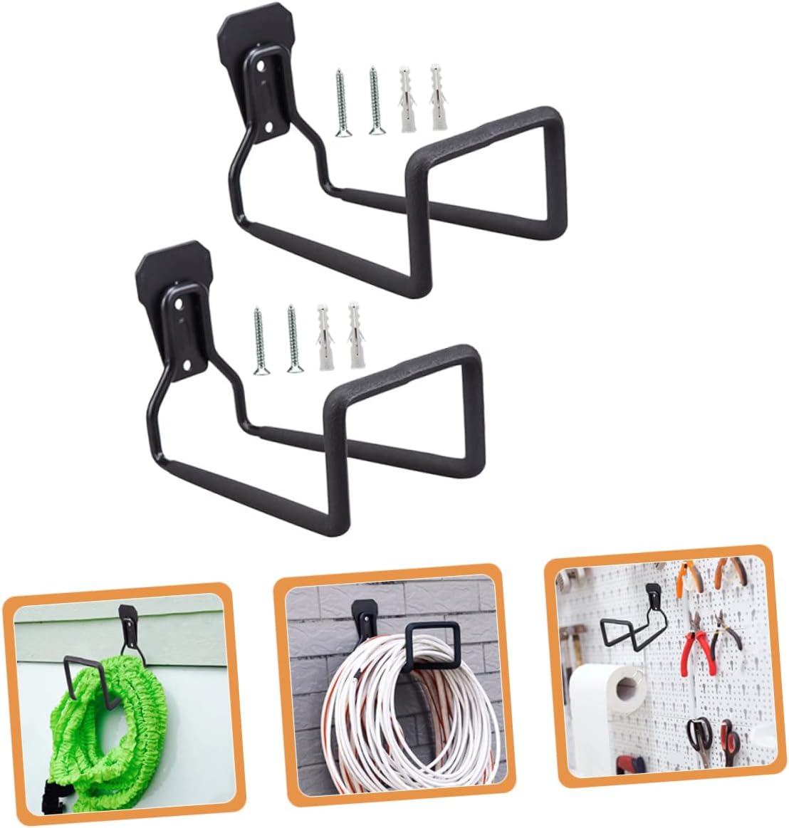 OSALADI 2pcs Heavy Duty Garage Hooks for Power Tool Organization Wall Mount Storage Hangers for Extension Cords and Utility Tools Garage Storage System
