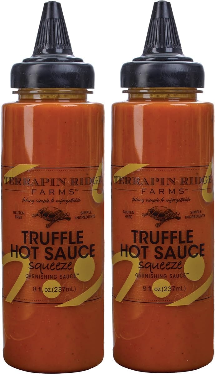 Terrapin Ridge Farms Gourmet Truffle Hot Sauce, Spicy and Earthy Condiment – 8 oz Bottle (Pack of 2)