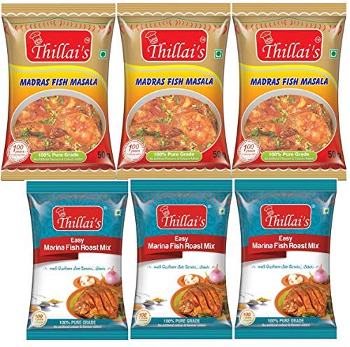 See full amazon price history chart for Thillais Madras Fish Masala & Easy Marina Fish Roast Mix- Each Pack of 3- Easy to Cook Non-Veg masalas | Spicy Masala | Blend Of Pure Spices | 50 g Each | Thillais Madras Fish Masala & Easy Marina Fish Roast Mix- Each Pack of 3- Easy to Cook Non-Veg masalas | Spicy Masala | Blend Of Pure Spices | 50 g Each | (B078HWBF1W) Amazon Price History, Amazon Price Tracker