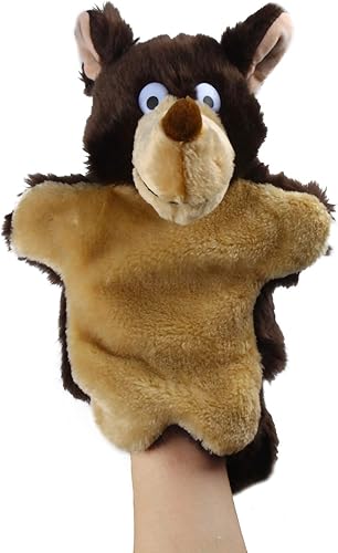 Miniatura 7 de Andux Lindo juguete de peluche suave de marioneta de mano (SO-20 Wolf-Brown)