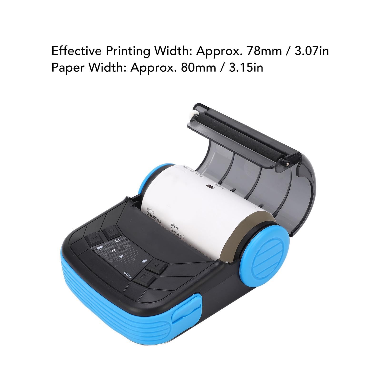 Eujgoov Impresora Térmica Portátil 80 mm Bluetooth para Facturas y Recibos Compatibilidad con iOS Android y PC Impresora POS Compacta para Negocios Móviles