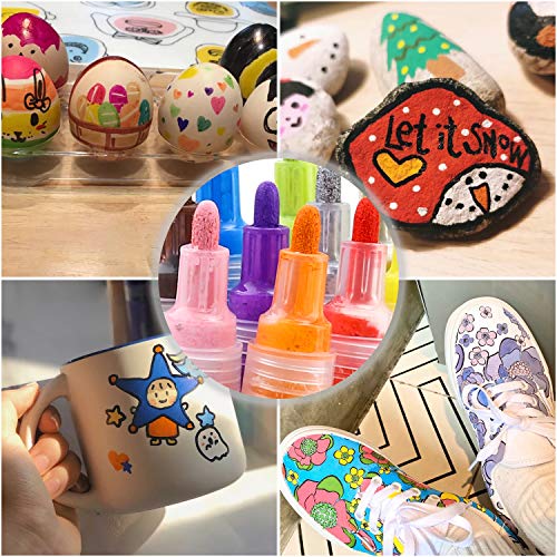 Fumile Acrylic Paint Pens,36 Colors Paint Marker Pen Set Ideal For Rock Wood, Metal, Plastic, Glass, Canvas, Ceramic，Easter Egg And More Painting, Bright Color, Low Odor, Easy To Ink, Convenient Diy. #TOP5