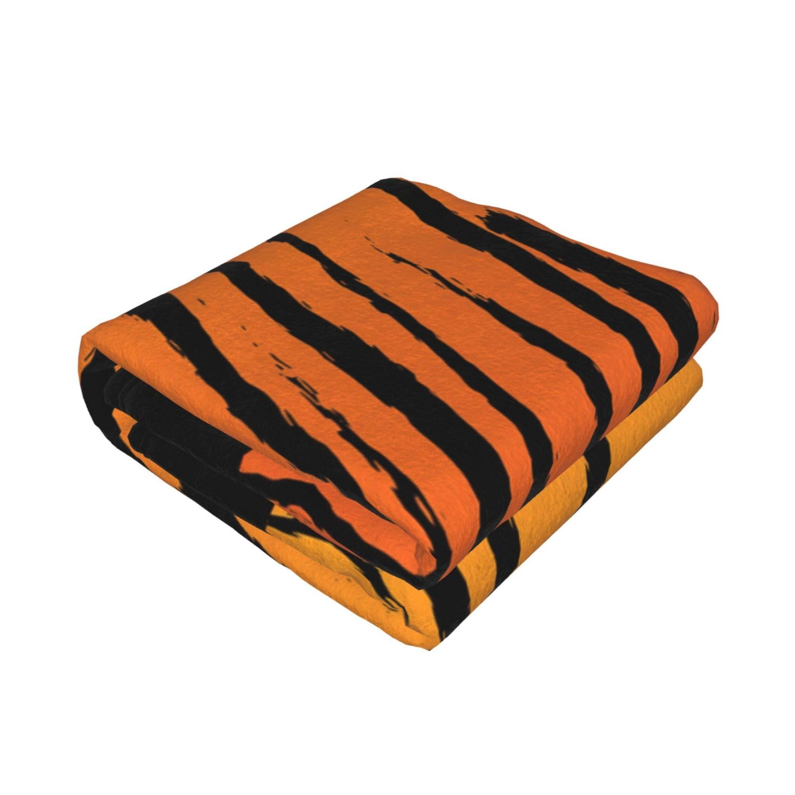 Ezdlowvba Black Tiger Stripe Print Fleece Throw Blanket For Couch Sofa Bed, Cozy Fuzzy Soft Lightweight Warm Blankets For All Seasons