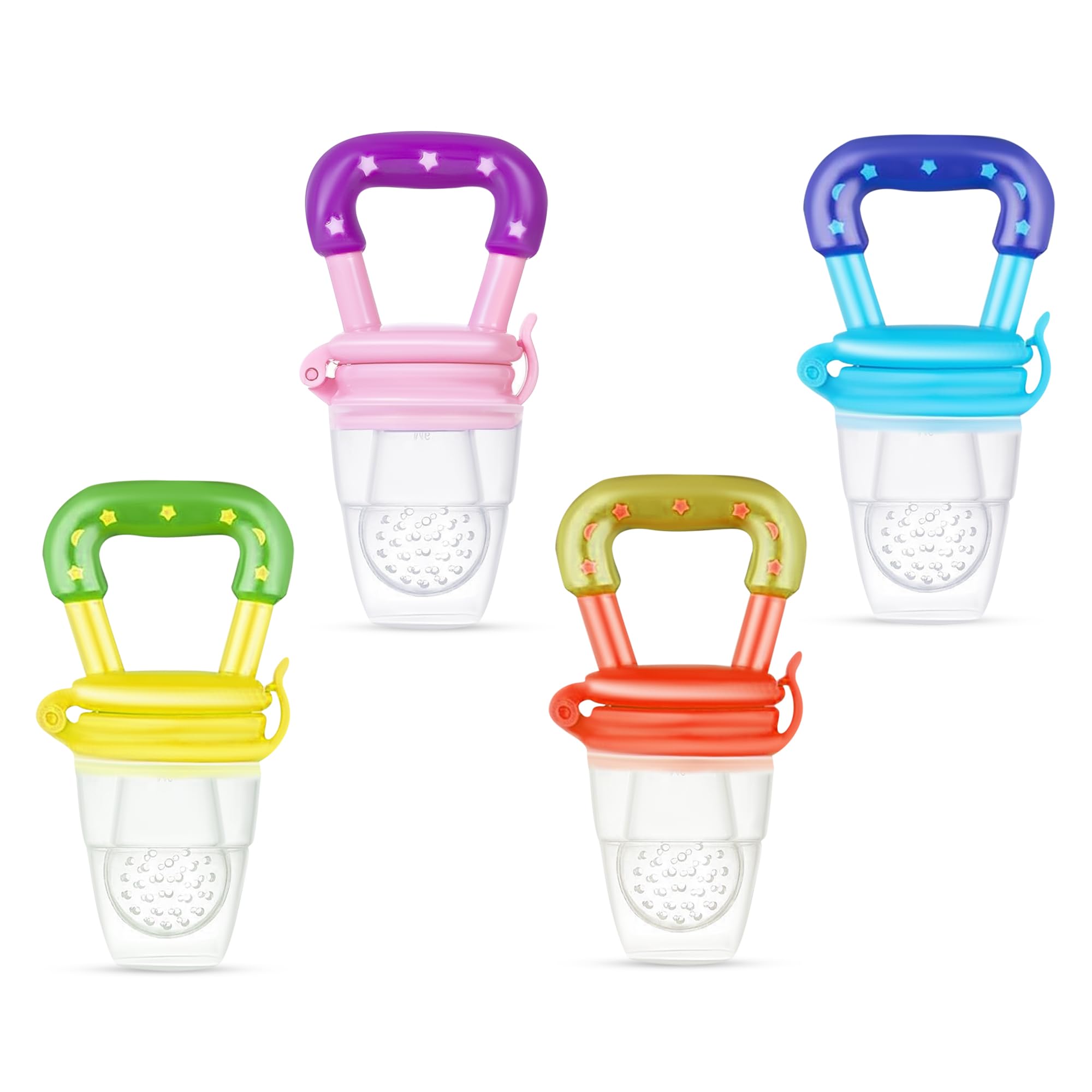GLUN® Soft Teether for Infant Baby Pack of 4 Silicone Baby Feeder, Food & Fruit Feeder for 3 to 12 Months, BPA Free Anti Choking Fruit Pacifier-image-34