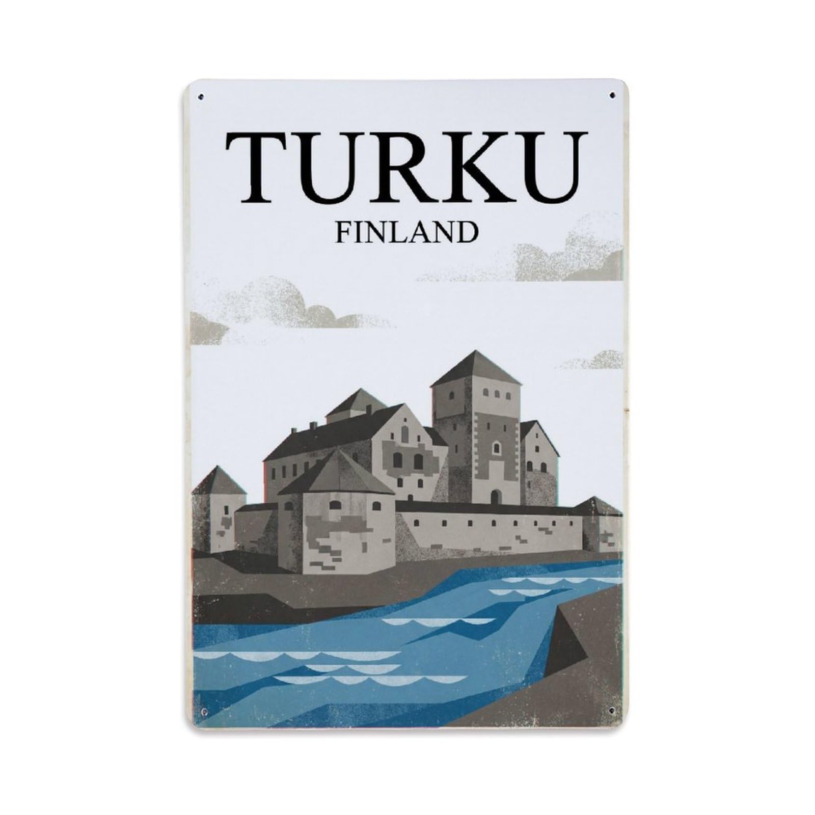 Travel Retro Finland Turku Metal Tin Sign