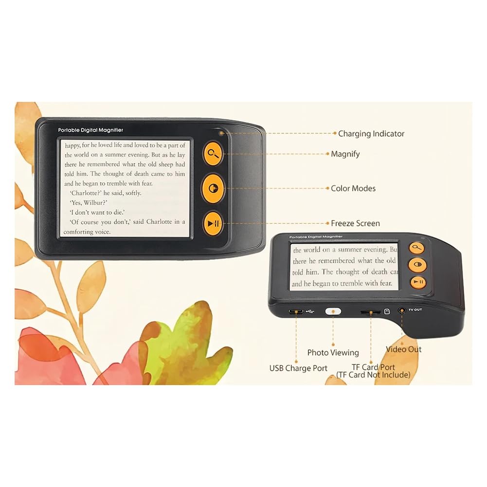 Lupa de Video Digital para Personas con Baja Visión, Lupa Electrónica, Ayuda de Lectura para Personas Mayores, Pantalla LCD de 3,5 Pulgadas, Zoom de 2-25x, Color Negro.