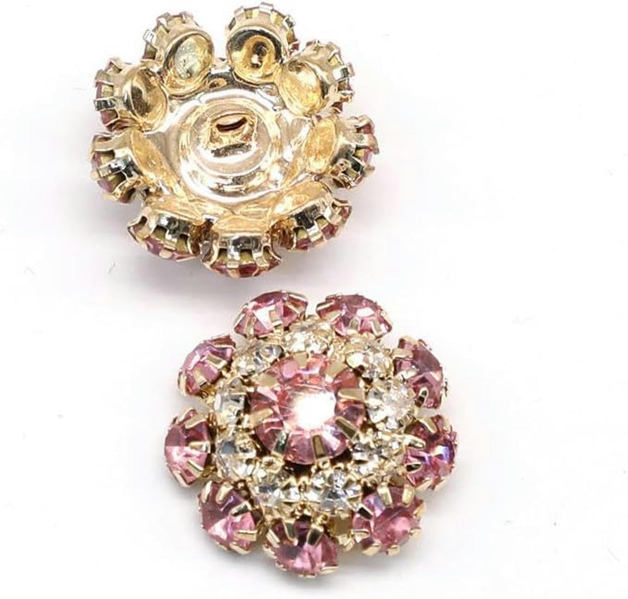 20MM 20PCS Botón de vástago de metal Botones de diamantes de imitación de girasol para coser Botón de vástago de diamantes de imitación Botones de diamantes de imitación de perlas para ropa abrigo-Ne