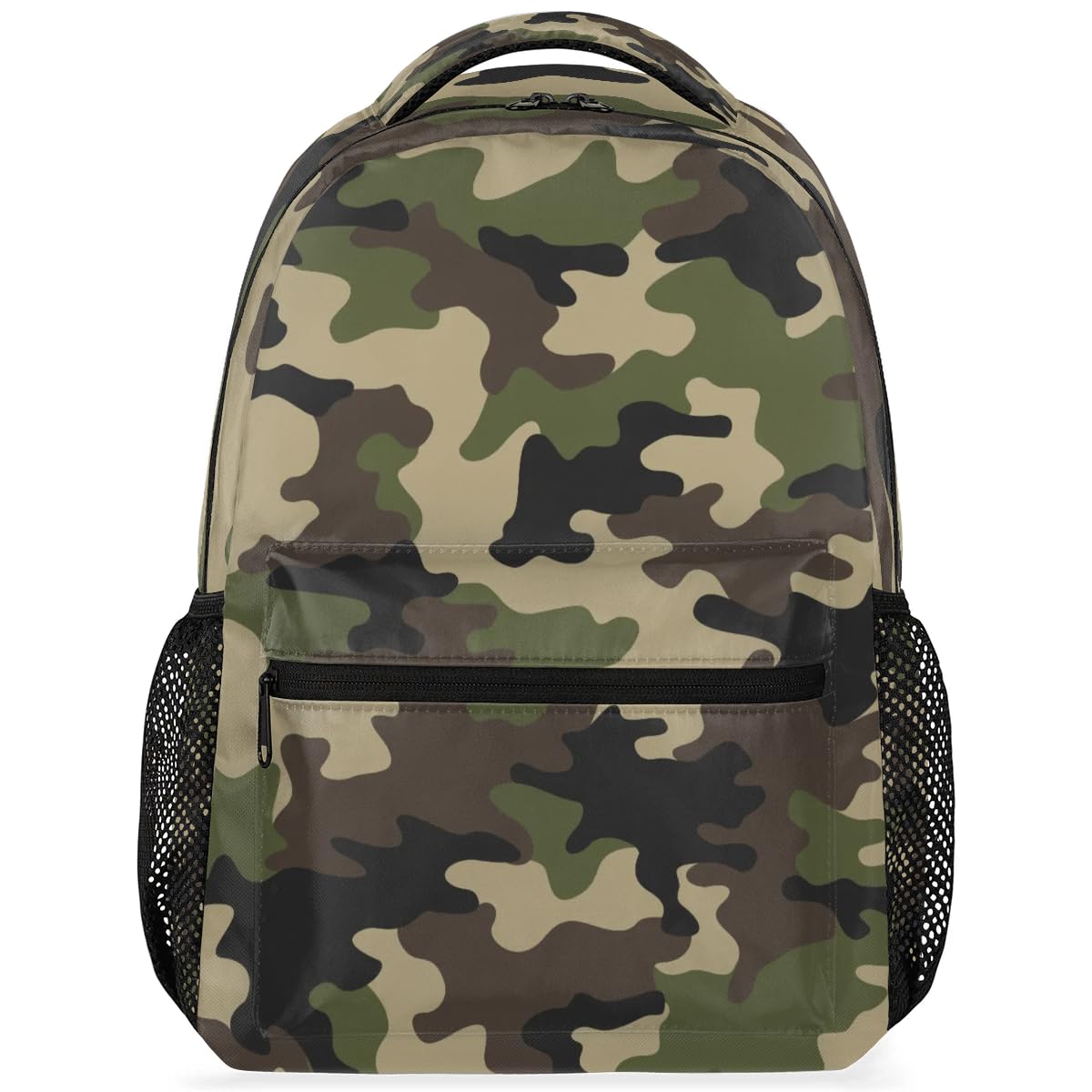 Bardic Camouflage Print Kids Backpack for Boys Girls, 16 Inch School Backpack Military Camo Elementary School Bag Students Bookbags Travel Laptop