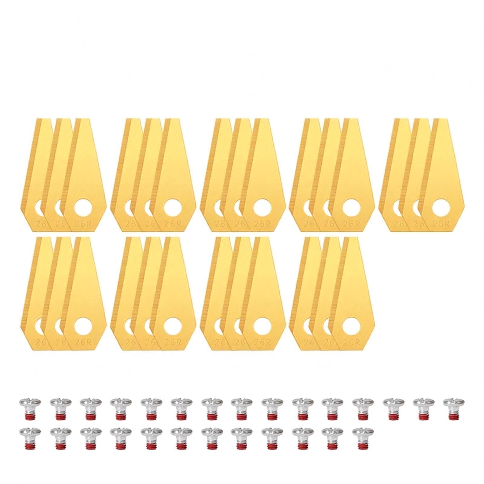 Cuchilla De Repuesto para Cortacésped, Compatible con Bosch,Indego Robot Cortacésped con Cuchillas De Acero Inoxidable(Golden 27pcs)