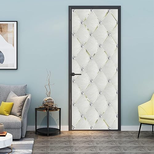 Miniatura 2 de Adhesivo de pared 3D para puerta, diseño blanco, impermeable, extraíble, para decoración del hogar, 30.3 x 78.7 pulgadas
